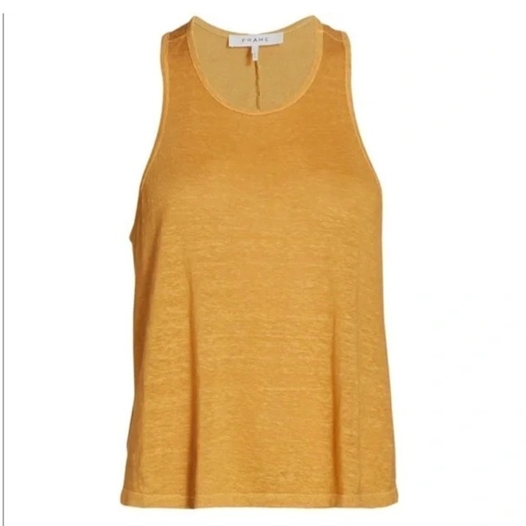 Frame Linen Swingy Tank Mustard Yellow Dijon - Picture 2 of 12
